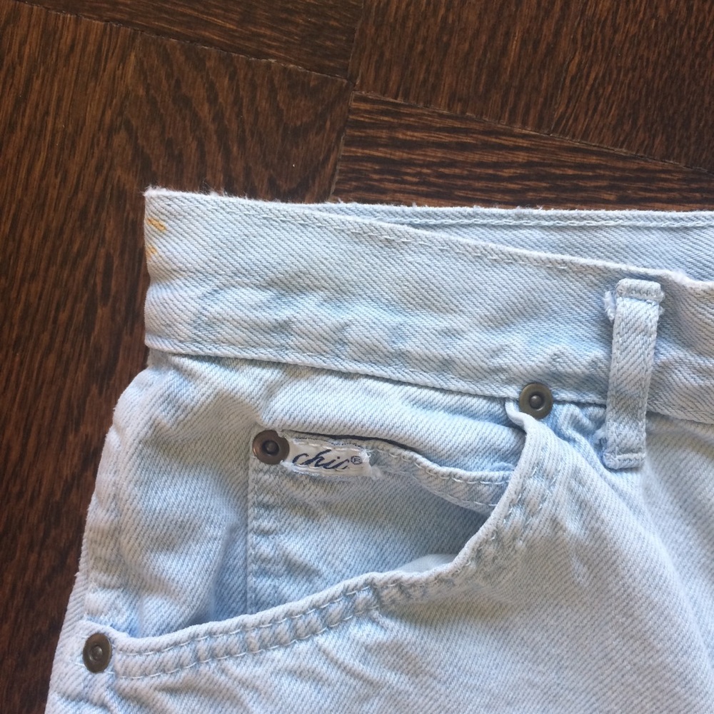 Vintage Denim Shorts Light High Waisted Shorts - Picture 5 of 8